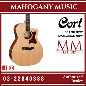 Cort GA-1E Grand Regal Open Pore Natural Acoustic Guitar W/Bag