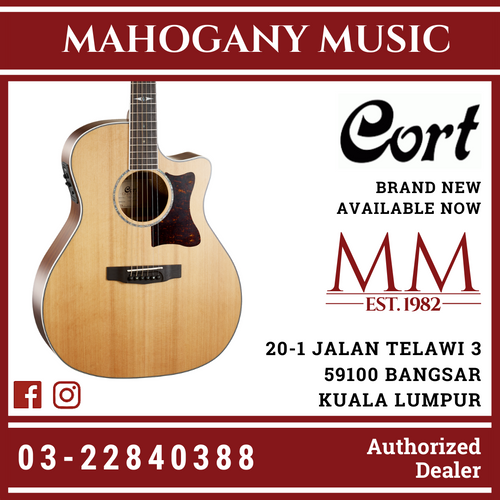 Cort GA5FBW Natural Satin Grand Regal Acoustic Guitar