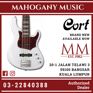 Cort GB-35J White 5-String Bass