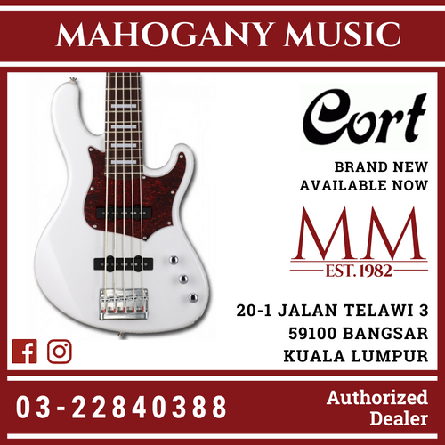 Cort GB-35J White 5-String Bass