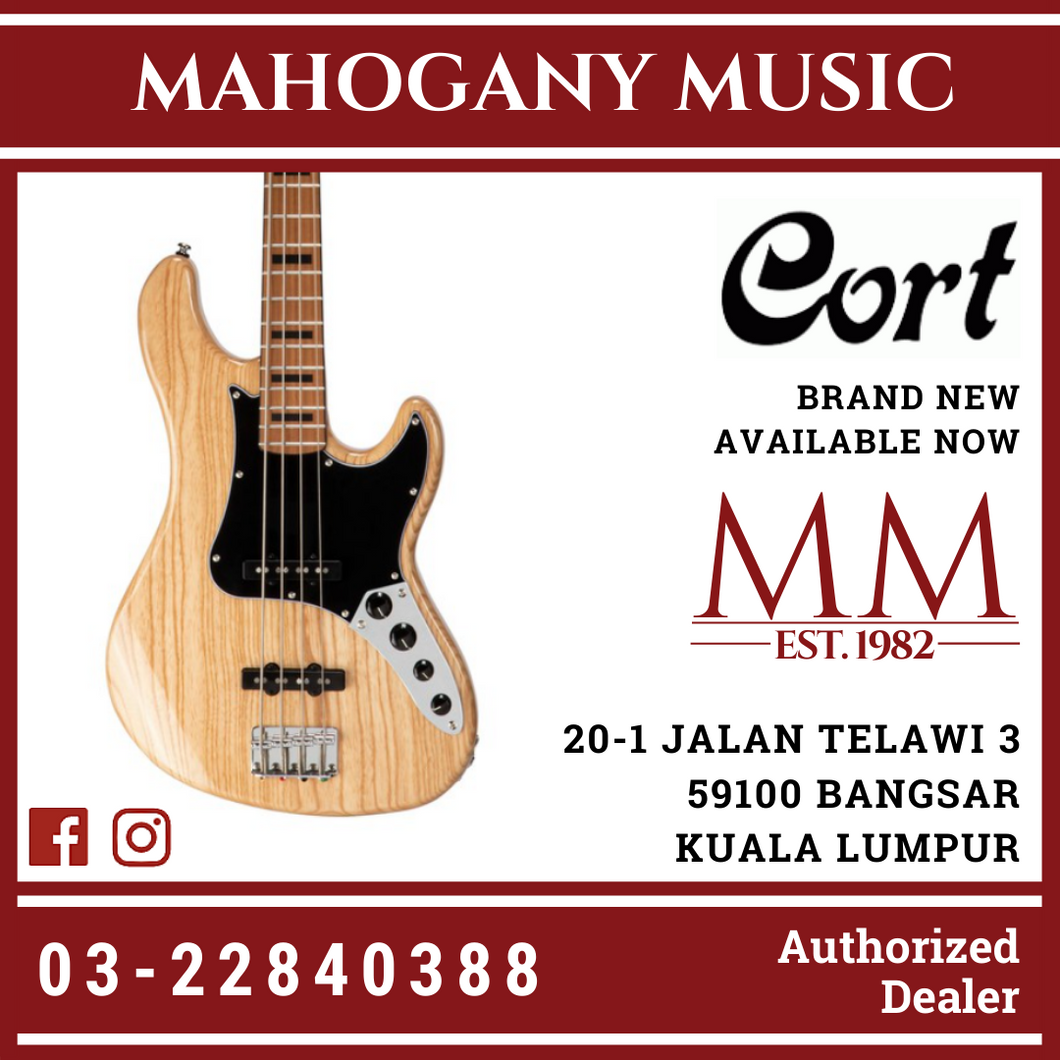 Cort GB64JJ Bass, Natural Finish 4 String Bass Guitar