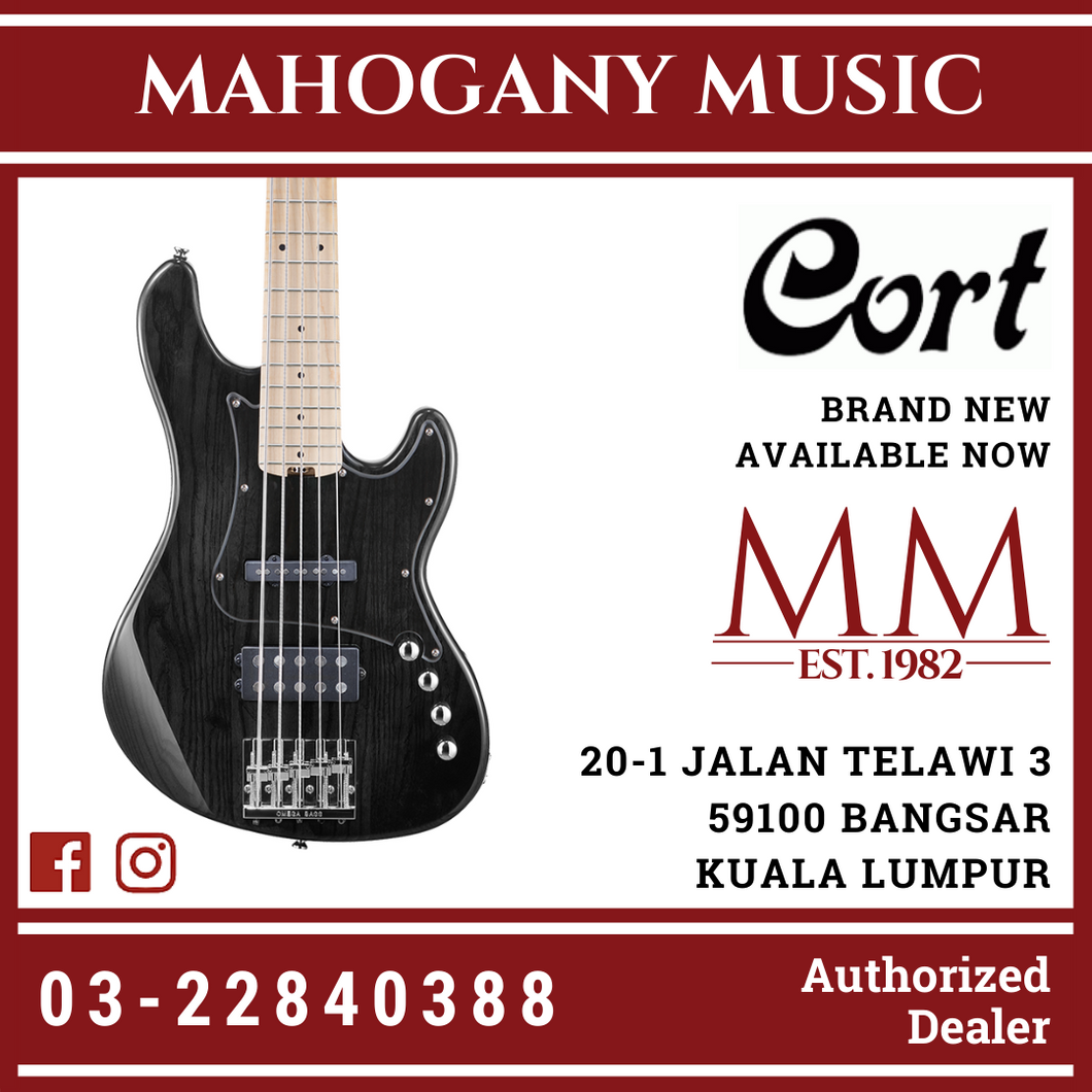 Cort GB75JH Trans Black 5 String Electric Bass Guitar