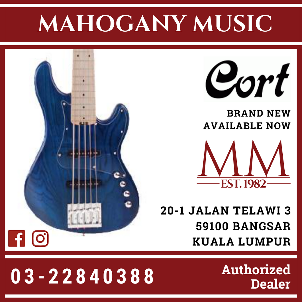 Cort GB75JJ Aqua Blue Bass Guitar