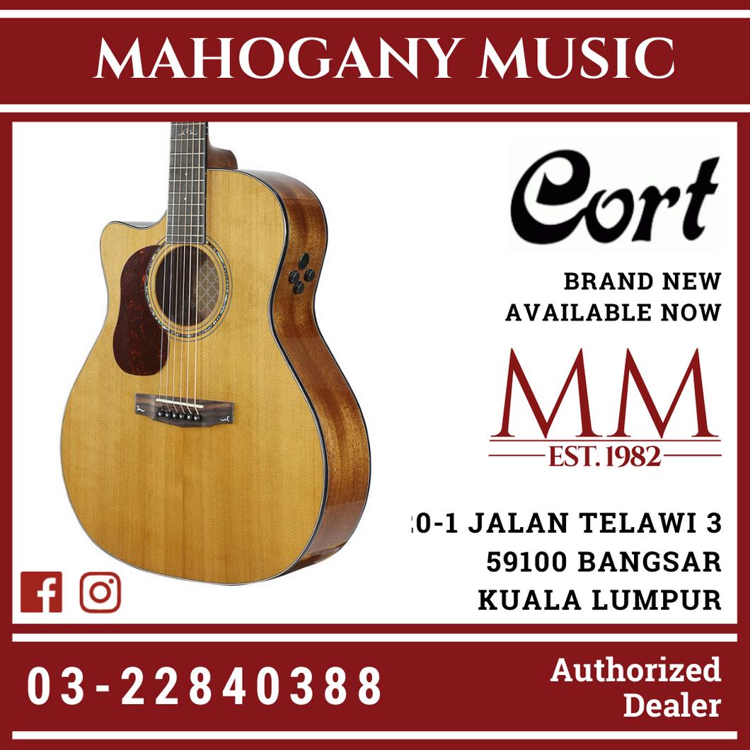 Cort Gold-A6 Left Handed Natural Gloss Acoustic Guitar
