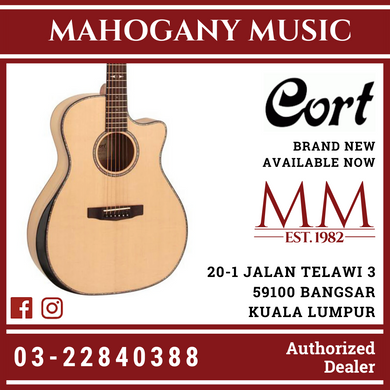 Cort Grand Regal GA-MY Myrtlewood Bevel Natural Finish Acoustic Guitar