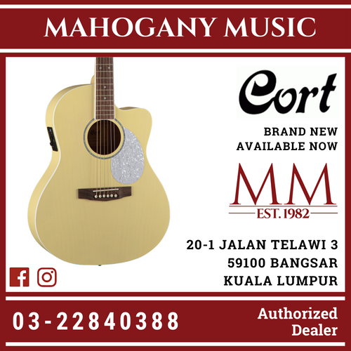Cort Jade Classic Pastel Yellow Open Pore Acoustic Guitar