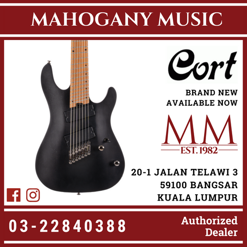 Cort KX-307MS Multiscale Open Pore Black Electric Guitar