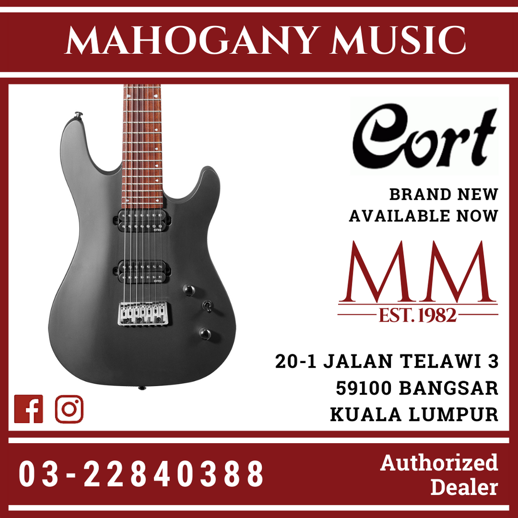 Cort KX257B Baritone Matt Black 7 String Electric Guitar