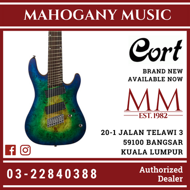 Cort KX508MS MBB Marina Blue Burst 8 String Electric Guitar