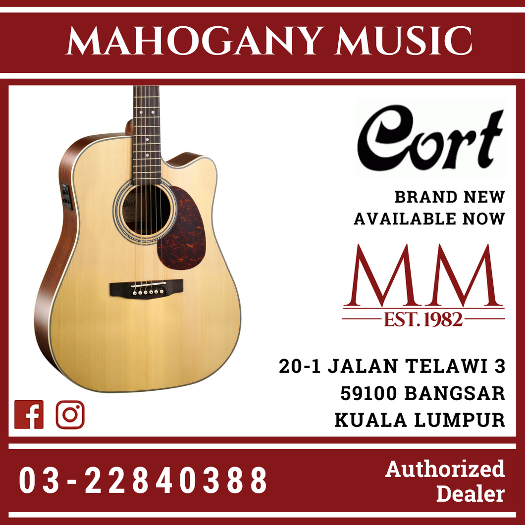 Cort MR-600FMH Natural Satin Solid Top Acoustic Guitar