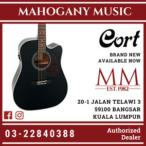 Cort MR-600F EQ Trans Black Solid Top Acoustic Guitar