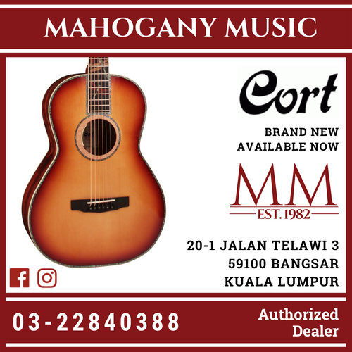 Cort PR-LE MY Myrtlewood Light Sunburst Limited Edition Acoustic Guitar