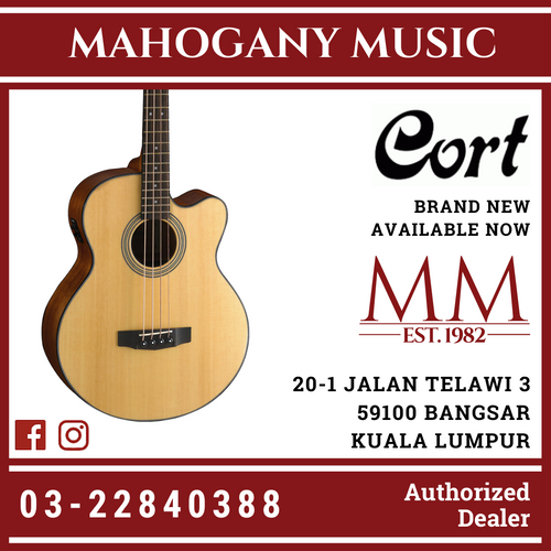 Cort SJB-6FX Natural Acoustic Bass Guitar