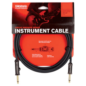D’Addario PW-AG-15 Circuit Breaker Instrument Cable, Straight to Straight with Momentary Switch, 15 ft.