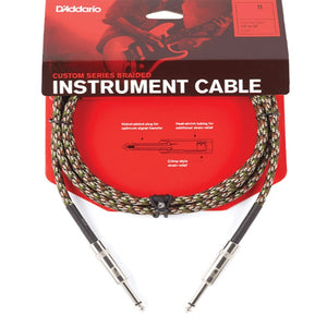 D’Addario PW-BG-15CF Custom Series Braided Instrument Cables, Camouflage, 15ft