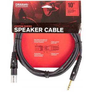 D’Addario PW-GMMS-10 Custom Series Microphone Cables, XLR Male Swivel Connector – TRS-to-XLR Male, 10 ft.