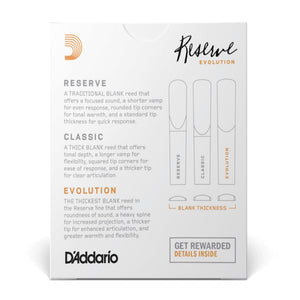D’Addario DCE1030 Reserve Evolution Bb Clarinet Reeds, Strength 3.0, 10-Pack