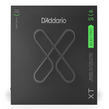 D’Addario XTB45105 XT Nickel Plated Steel Coated Electric Bass Strings, Regular Light Top/Medium Bottom, Long Scale, 45-105 Gauge