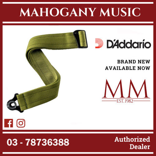 D’Addario 50BAL08 Auto Lock Nylon Woven Guitar Strap, Moss