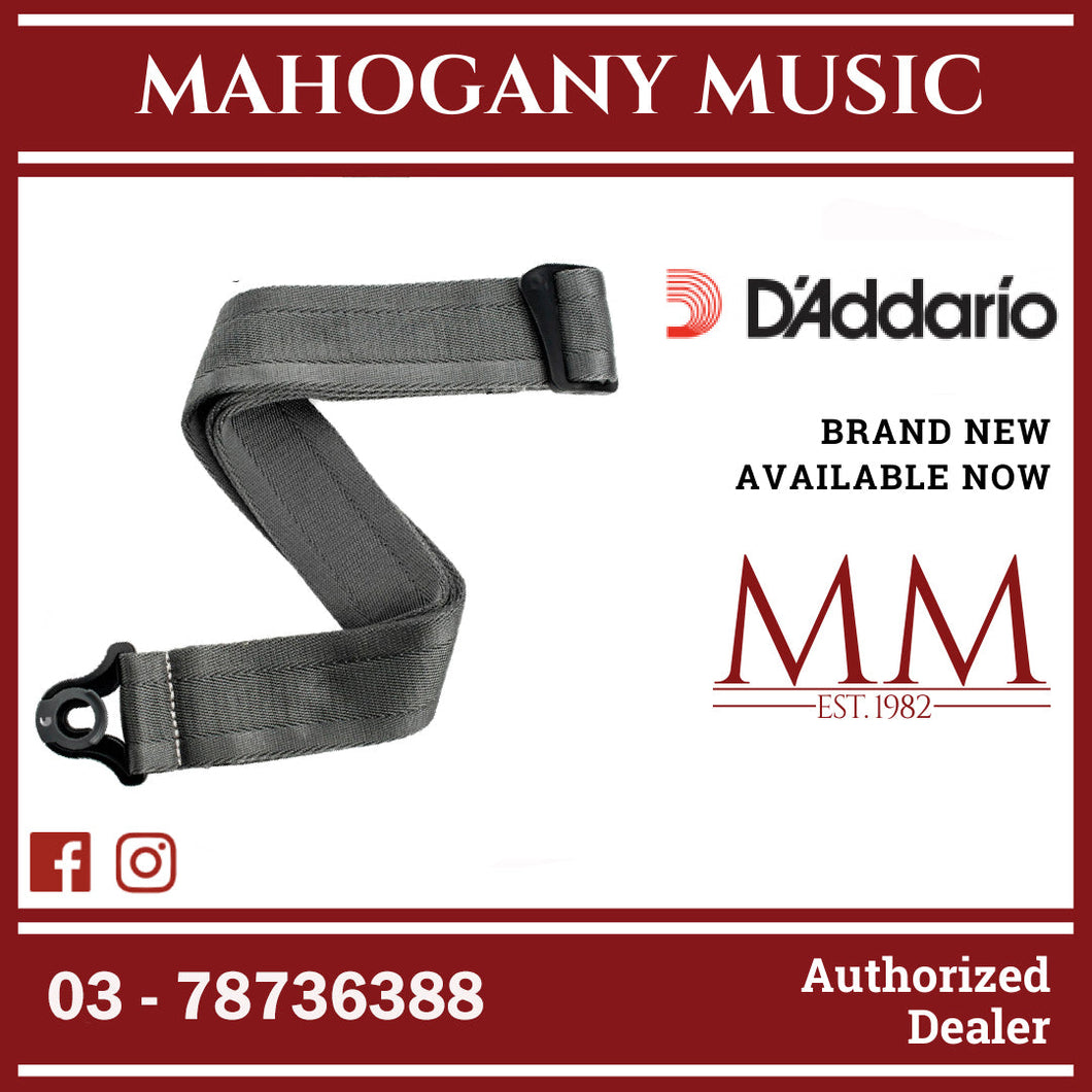 D’Addario 50BAL09 Auto Lock Nylon Woven Guitar Strap, Metal Grey