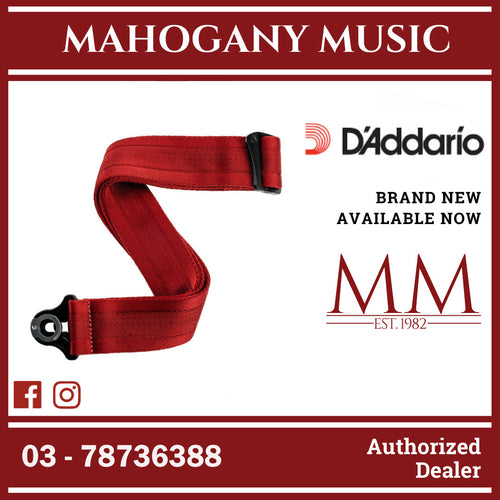 D’Addario 50BAL11 Auto Lock Nylon Woven Guitar Strap, Blood Red