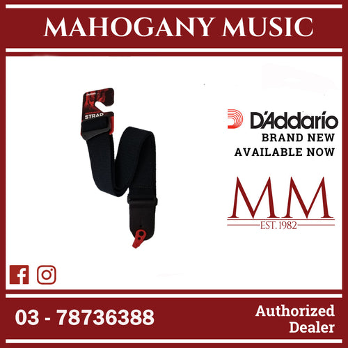 D'Addario 50CT00-RLVM Cotton Guitar Strap, W/Red Pad Lock