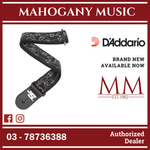 D’Addario 50JS05 Joe Satriani Series Signature Guitar Strap, Silver Sketches