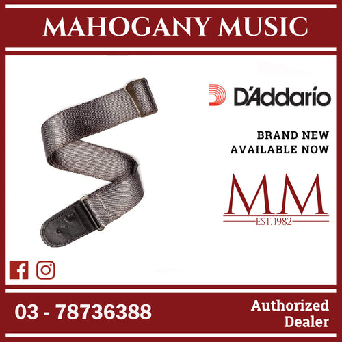 D’Addario 50PRW02 Premium Woven Guitar Strap, Silver