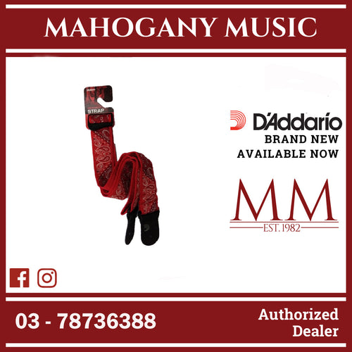 D'Addario 50VM01 Guitar Strap, 2 Tone Red Bandana