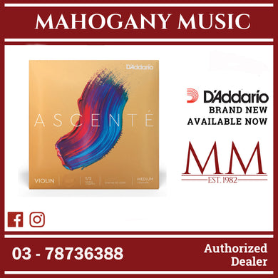 D'Addario A313 1/2M Ascente Violin Single D String, 1/2 Scale, Medium Tension