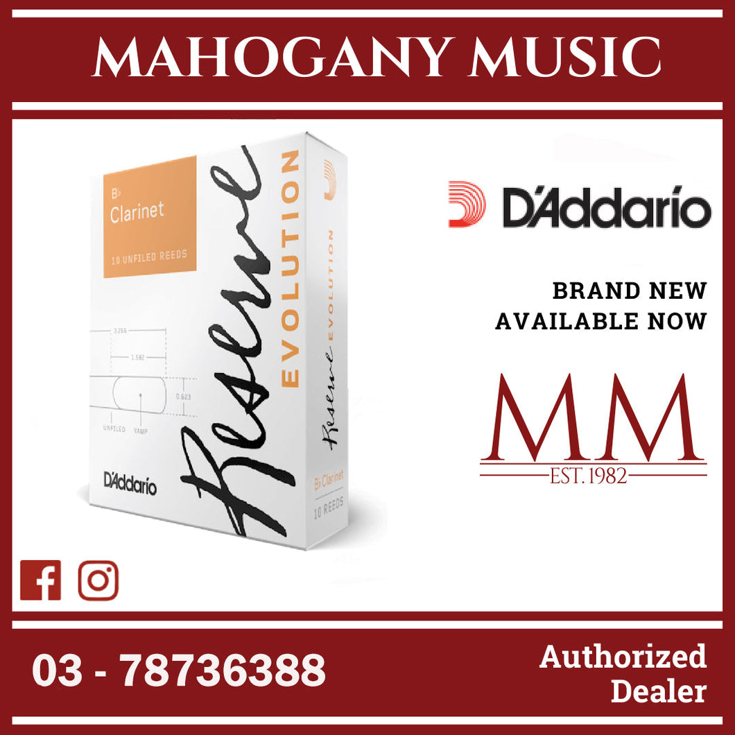 D’Addario DCE1035 Reserve Evolution Bb Clarinet Reeds, Strength 3.5, 10-Pack