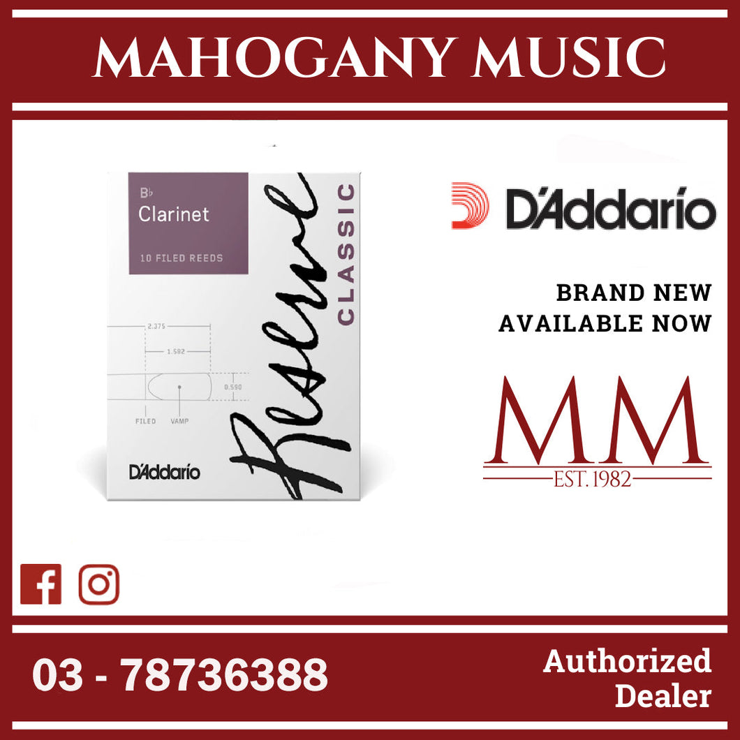 D’Addario DCT1020 Reserve Classic Bb Clarinet Reeds, Strength 2.0, 10-Pack