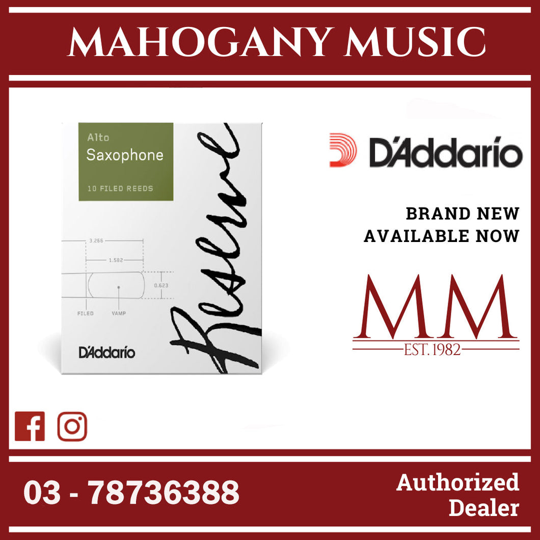 D’Addario DJR1020 Reserve Alto Saxophone Reeds, Strength 2.0, 10-Pack