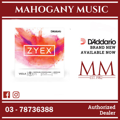 D'Addario DZ412A MM ZYEX Viola Single Aluminum Wound D String, Medium Scale, Medium Tension