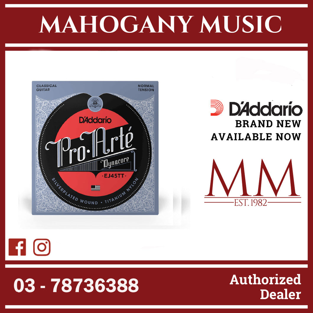 D'Addario EJ45TT Pro-Arté Dynacore Classical Guitar Strings, Titanium Trebles, Normal Tension