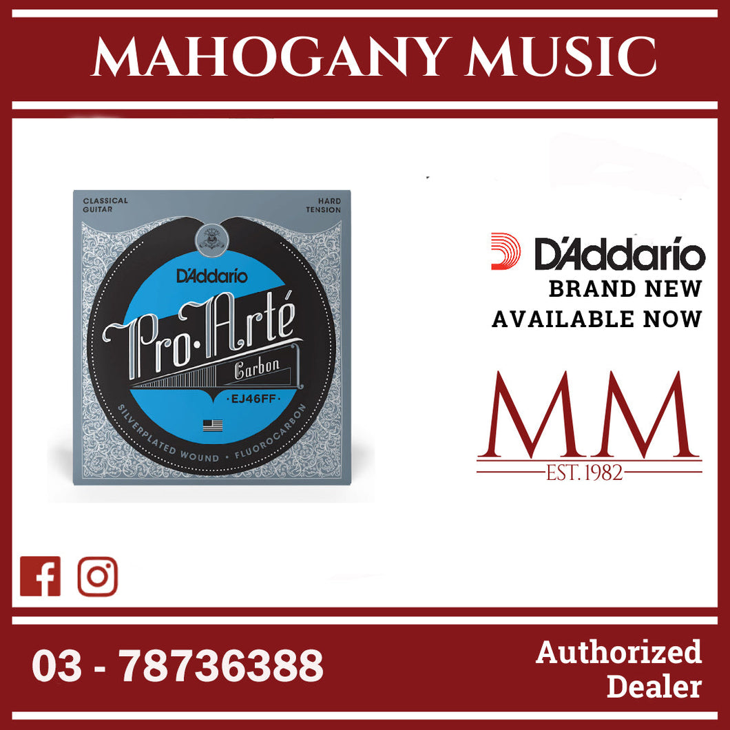 D'Addario EJ46FF Pro-Arté Carbon Classical Guitar Strings, Hard Tension