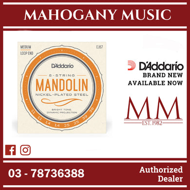 D'Addario EJ67 Nickel-Plated Steel Mandolin Strings, Medium, 11-39 Gauge