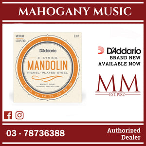 D'Addario EJ67 Nickel-Plated Steel Mandolin Strings, Medium, 11-39 Gauge
