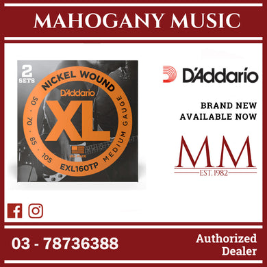 D’Addario EXL160TP XL Nickel Bass Strings, Medium Long Scale, 50-105 Gauge, 2-Pack