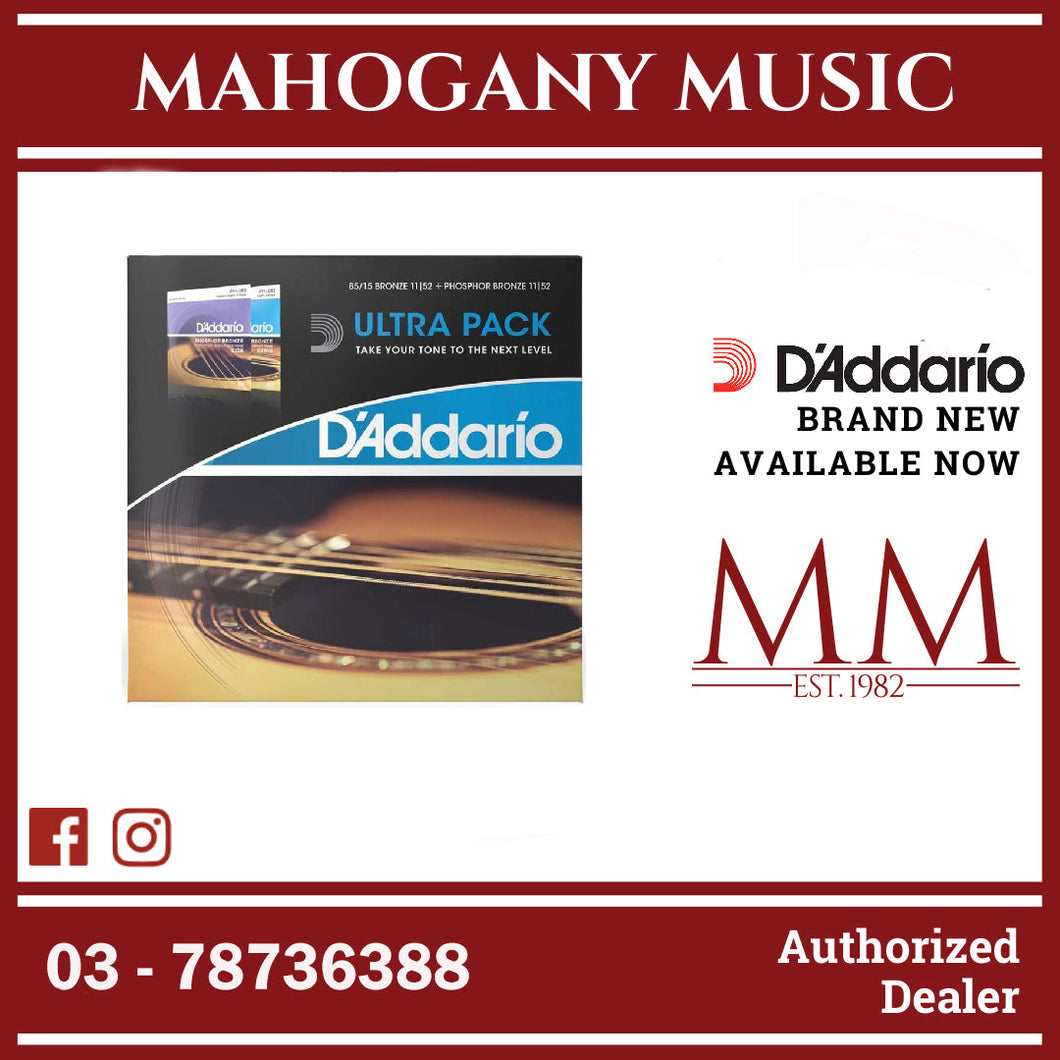 D'Addario EZ910 – EJ26 Ultra Pack EZ and EJ Bundle, Acoustic Guitar Strings Custom Light Gauge