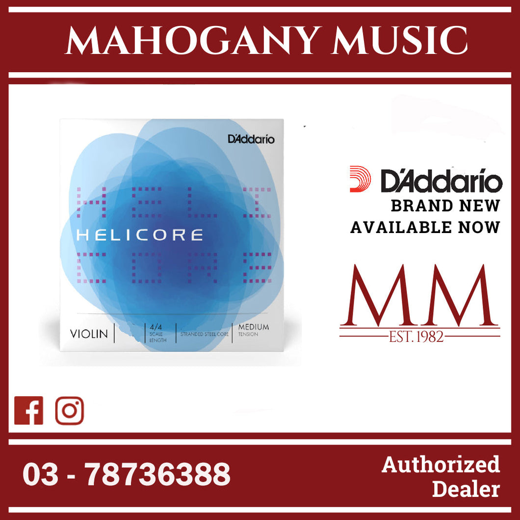 D'Addario H312 4/4M Helicore Violin Single A String, 4/4 Scale, Medium Tension