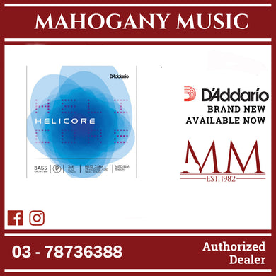 D'Addario H612 3/4M Helicore Orchestral Bass Single D String, 3/4 Scale, Medium Tension