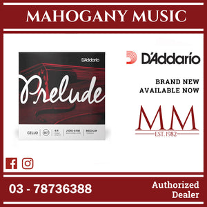 D’Addario J1010 4/4M Prelude Cello String Set, 4/4 Scale, Medium Tension