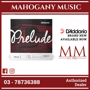 D'Addario J1012 1/2M Prelude Cello Single D String, 1/2 Scale, Medium Tension