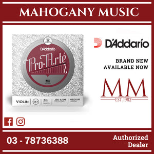 D’Addario J56 4/4M Pro-Arté Violin String Set, 4/4 Scale, Medium Tension