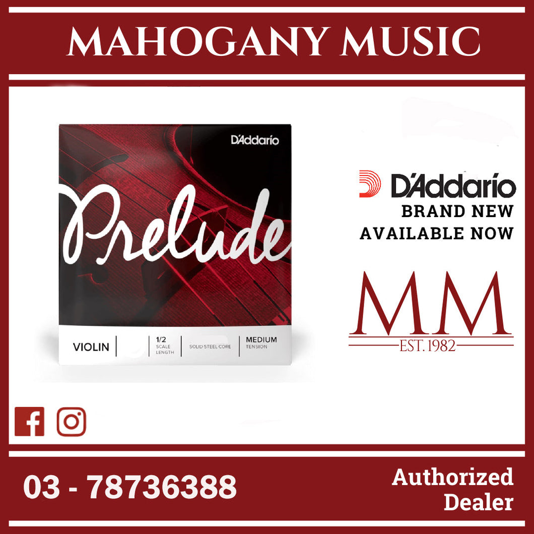 D'Addario J813 1/2M Prelude Violin Single D String, 1/2 Scale, Medium Tension