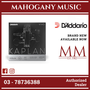 D’Addario KV310 4/4M Kaplan Vivo Violin String Set, 4/4 Scale, Medium Tension