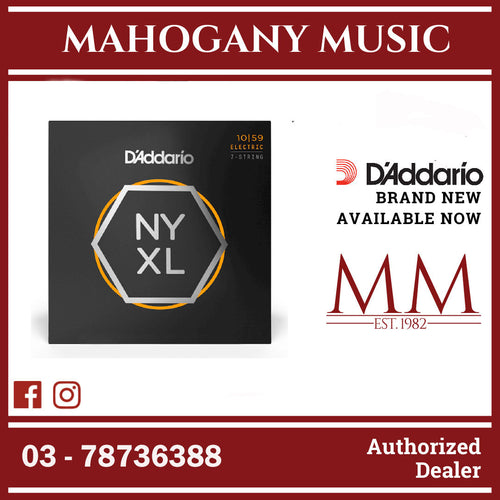 D'Addario NYXL1059 NYXL Nickel Wound 7-String Electric Guitar Strings, Regular Light, 10-59 Gauge