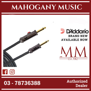 D'Addario PW-AGL-20 Circuit Breaker Straight to Straight Instrument Cable with Latching Switch – 20ft