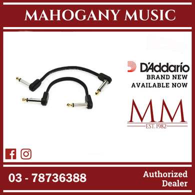 D'Addario PW-FPRR-202 Custom Series Flat Patch Cables, Matching Right-Angle, 2 inches